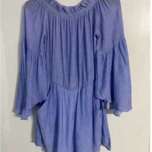 GB Girls Light Blue Off-Shoulder Blouse Short Romper